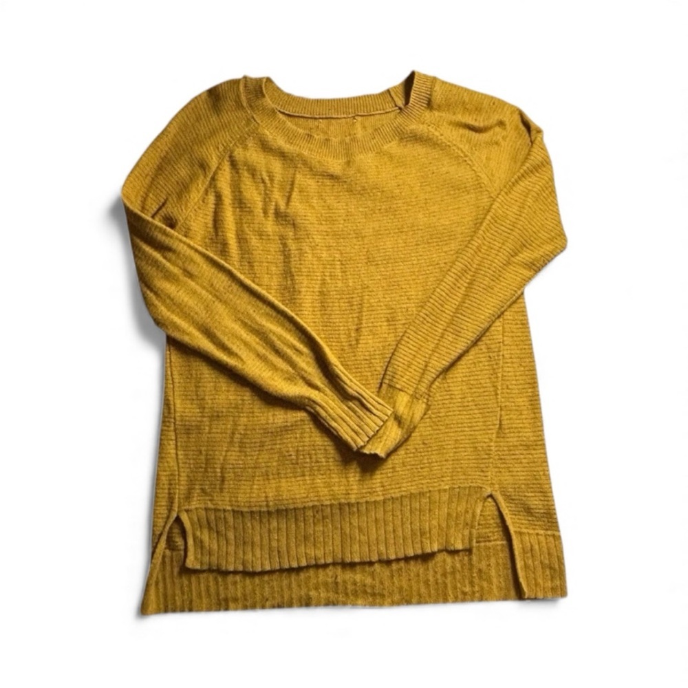 Mustard Yellow Blouse Long Sleeve Relaxed Fit Size Large Boho Chic Top
